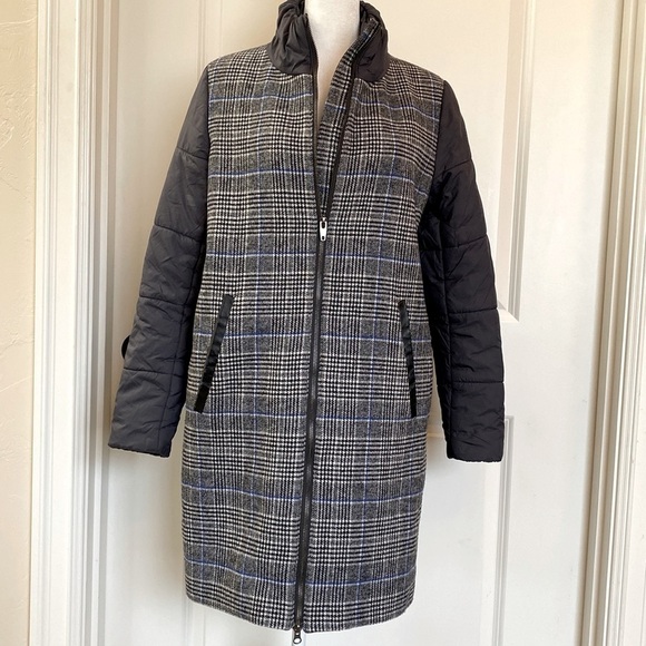 Orby Jackets & Blazers - Orby plaid Coat Wool/Puffer Jacket Women’s  L Mixed media zip up zip down